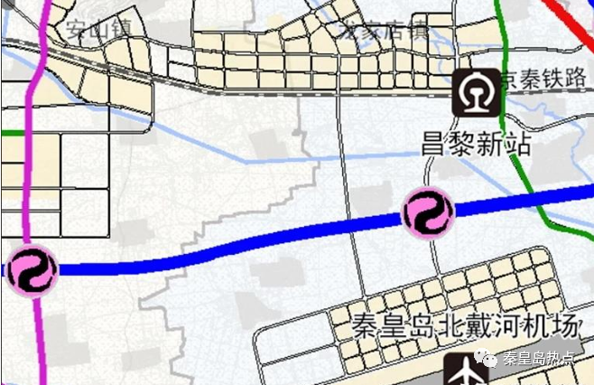 中哥"晒出唐秦高速和京秦高速卢龙支线(下图中秦西高速公路)规划图: "