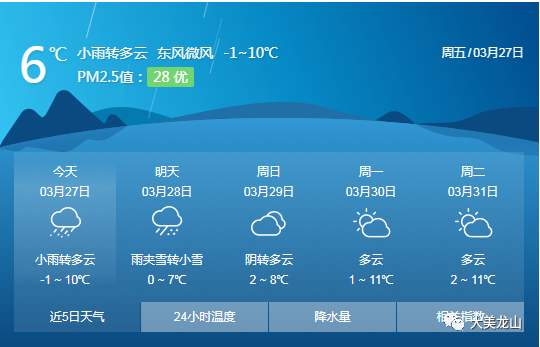 张家川天气预报:雨夹雪转小雪!