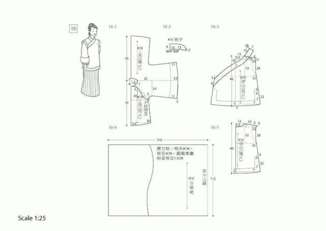 23款古装服饰设计纸样制版图!值得收藏