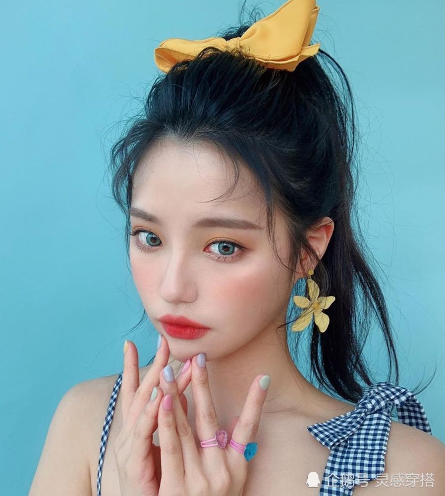 时尚,妆容,发型,美少女