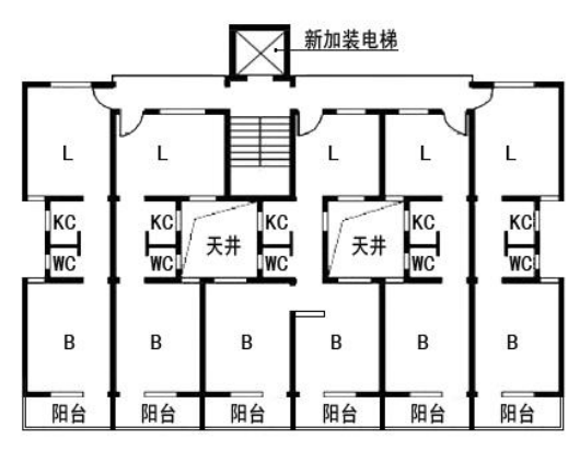 3,电梯出口位于楼层标高(电梯出入口位于阳台处,需增设入户门,仅限一