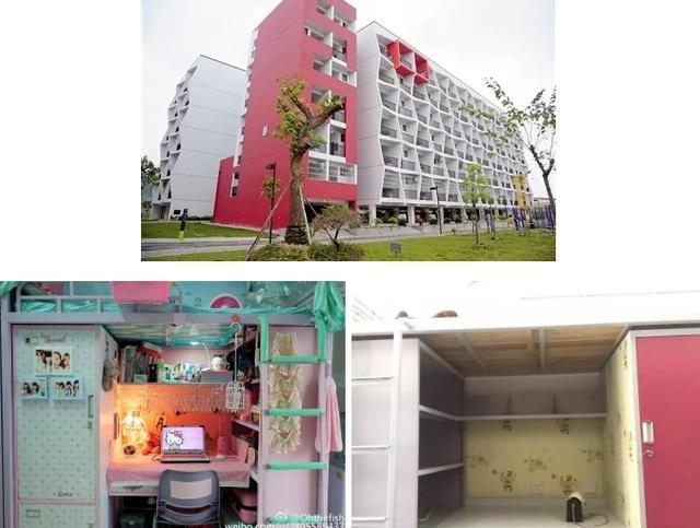 可见,广西艺术学院学生公寓外型是很有设计感的,而且地处相思湖畔环境