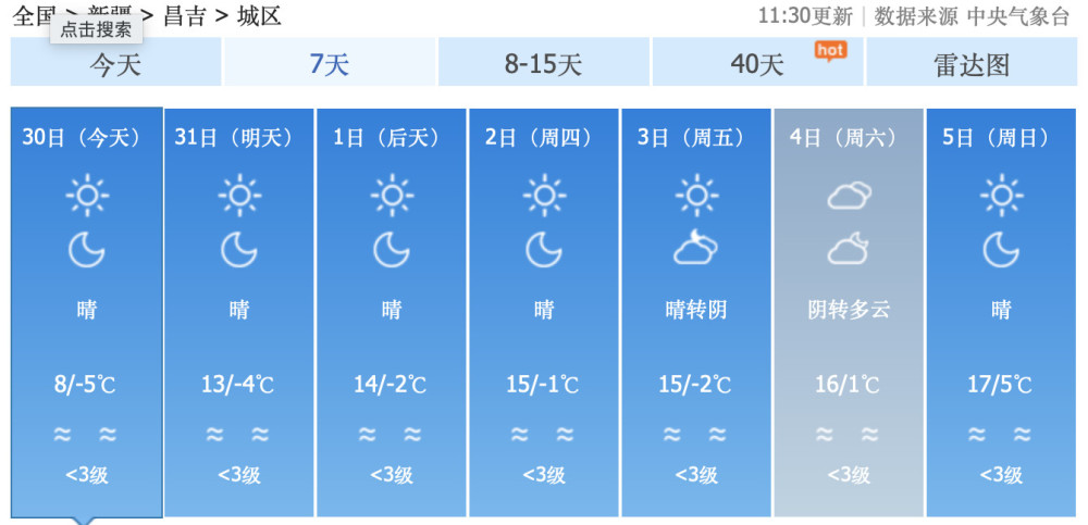 新疆天气预报