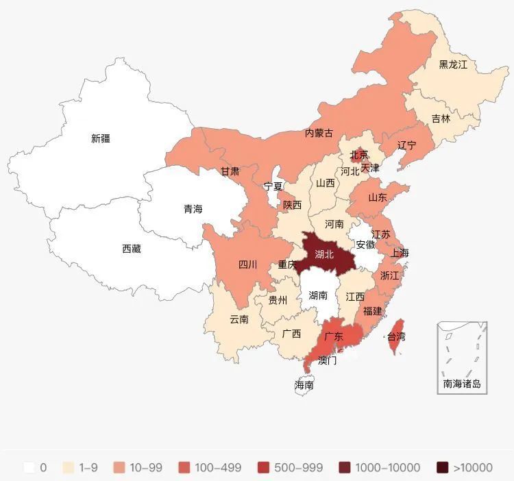 2)当日全国现存确诊病例疫情地图相对昨日无变化.