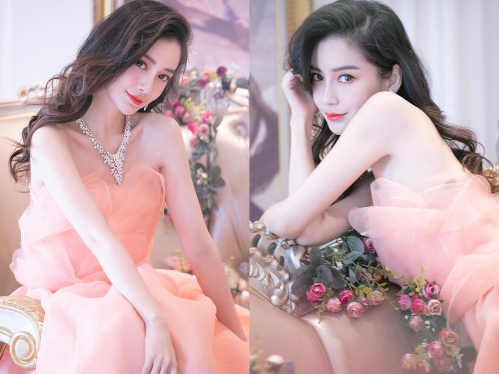 angelababy太美!变身贵族公主,rami kadi高定礼服超仙