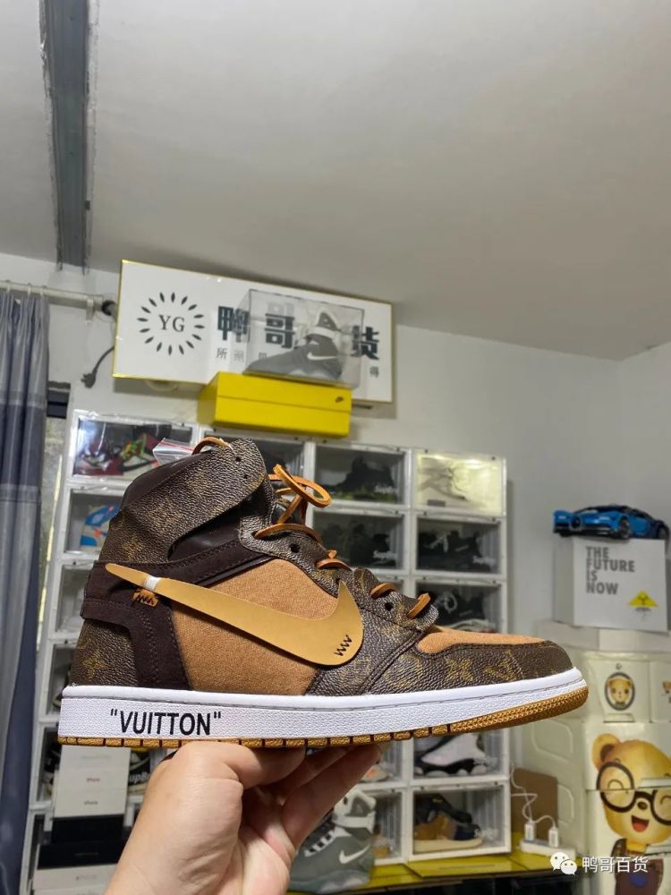 耐克乔丹 air jordan 1 x off-louis aj1 ow x lv 三方联名限量款