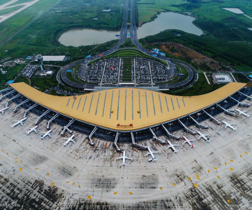 航拍合肥新桥国际机场,安徽最大的机场
