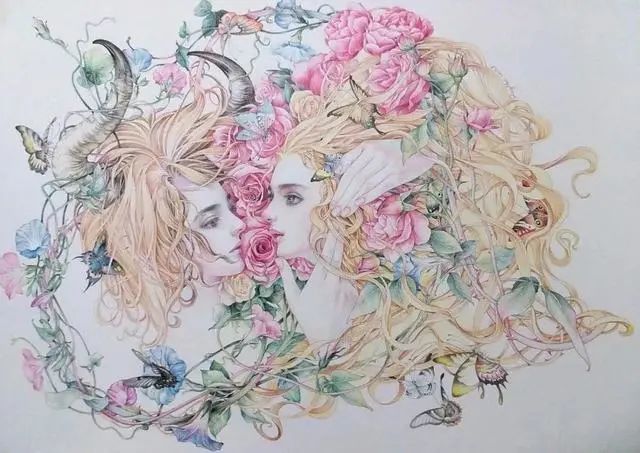 彩铅淡雅系绝美插画,刻画能力一流!