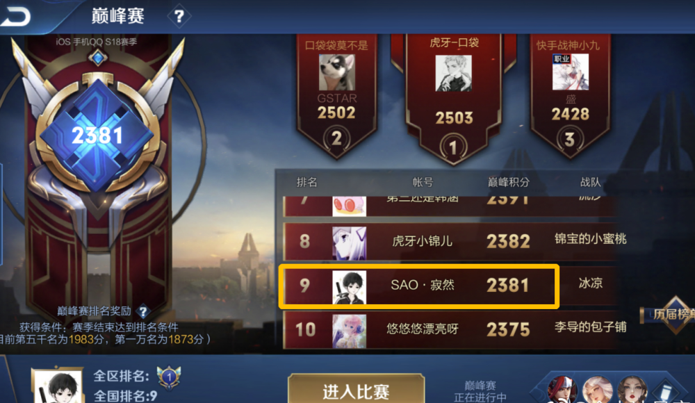 s18寂然达成4项韩信纪录,其它国服韩信从未做到过,导演组无可奈何!