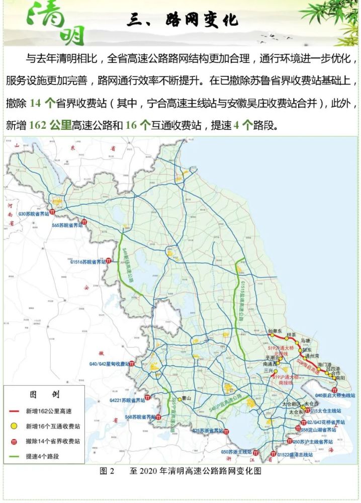 2020年清明假期江苏高速公路出行服务指南来啦!