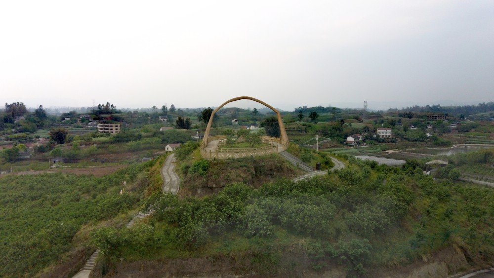 航拍四川自贡市荣县旭阳镇插旗村