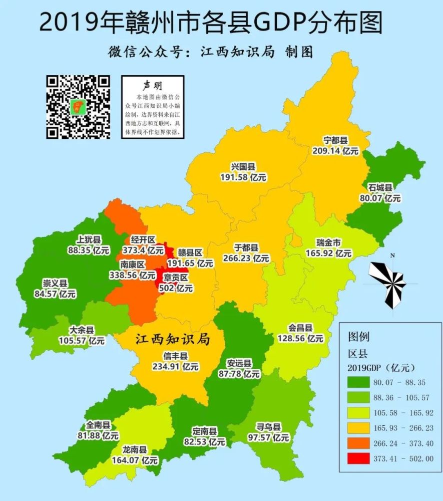 2019年赣州各区县经济排行榜出炉,宁都县排名第