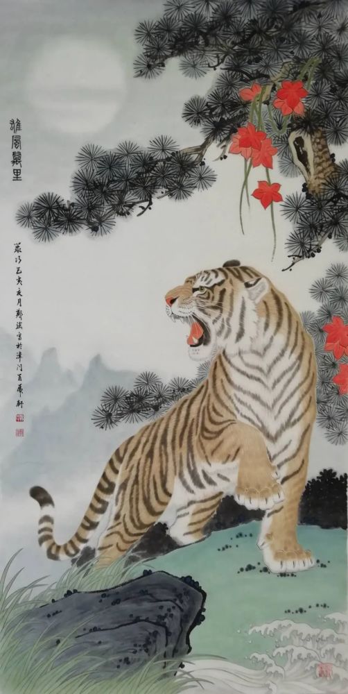 中国画虎百家之一,天津著名画家郑强作品欣赏
