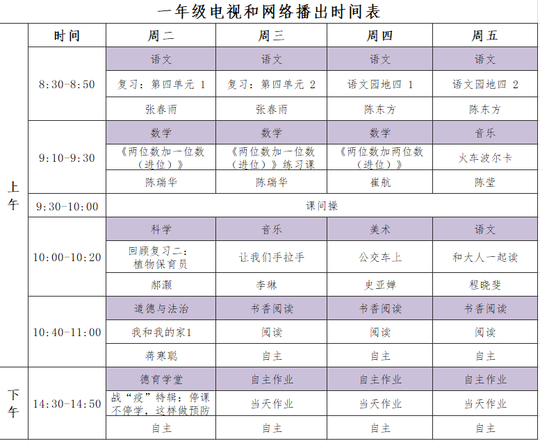 本课程表仅供参考,节目录制过程中可能会有微调,具体以最终播出课程