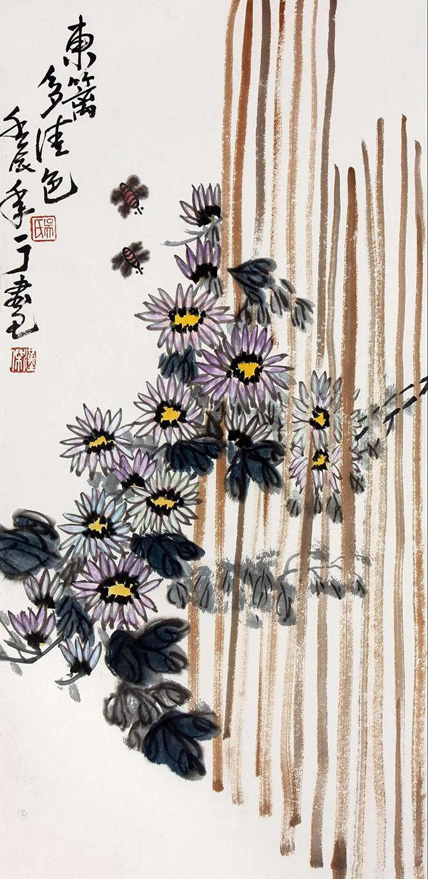 菊花,吴汉杰,飘逸,国画,百花