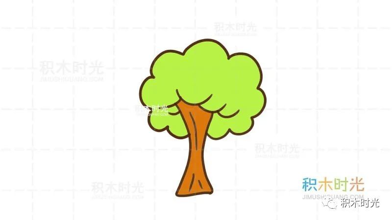 简笔画,大树,画法