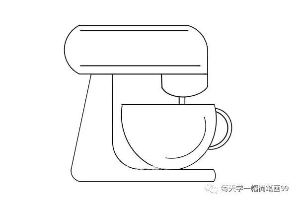 每天学一幅简笔画-咖啡机简笔画步骤图解教程