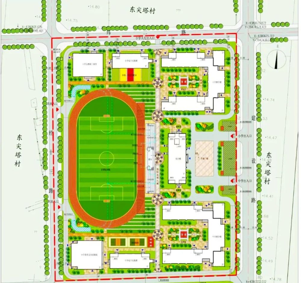 廊坊市第十六中学项目呈现建筑规模大,投资数额大,接收学生数量多