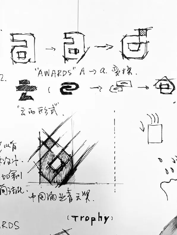 青云奖logo设计草图