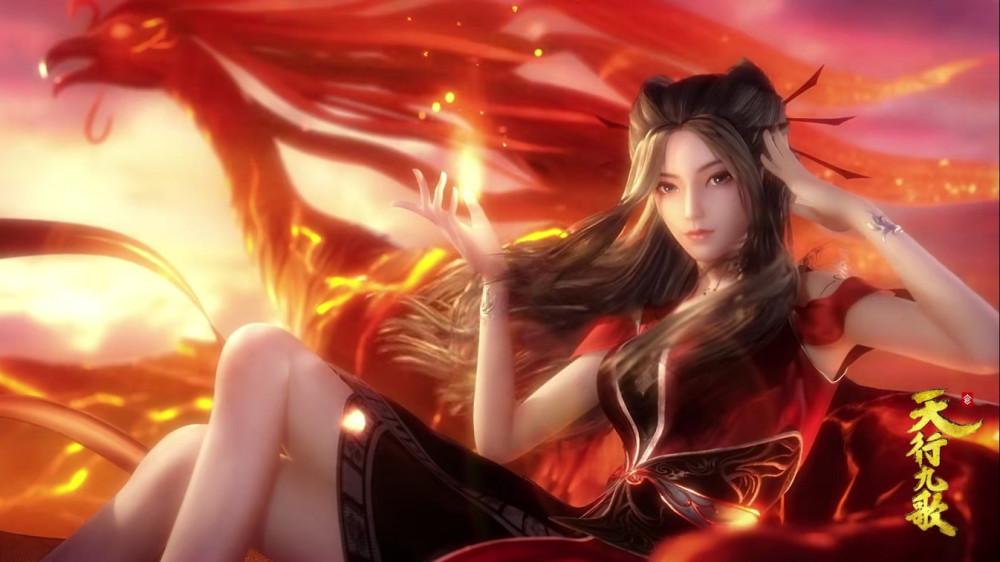 焰灵姬本就喜欢玩火,再加上一身红火的嫁衣,用她来象征朱雀再好不过.