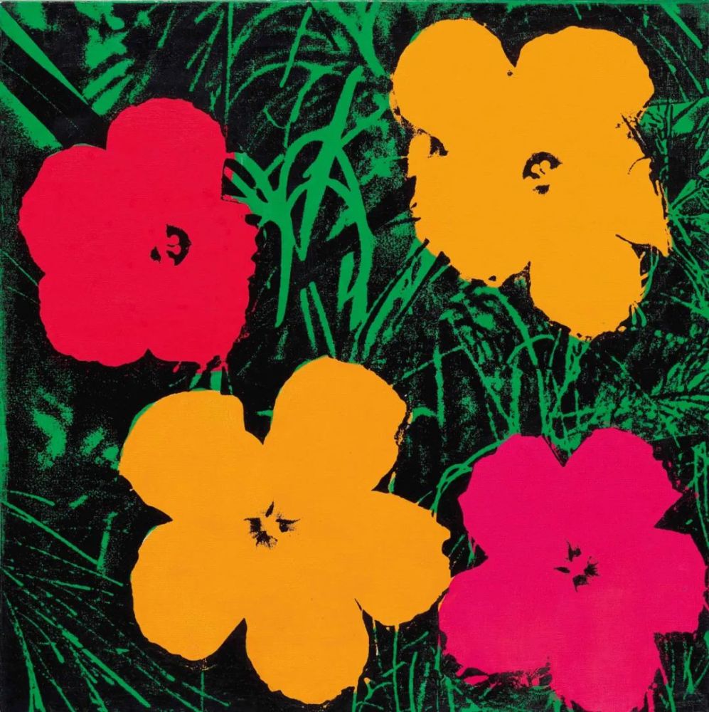 安迪·沃霍尔《花》,布面聚合物有机颜料和丝网印刷油墨,61×61cm