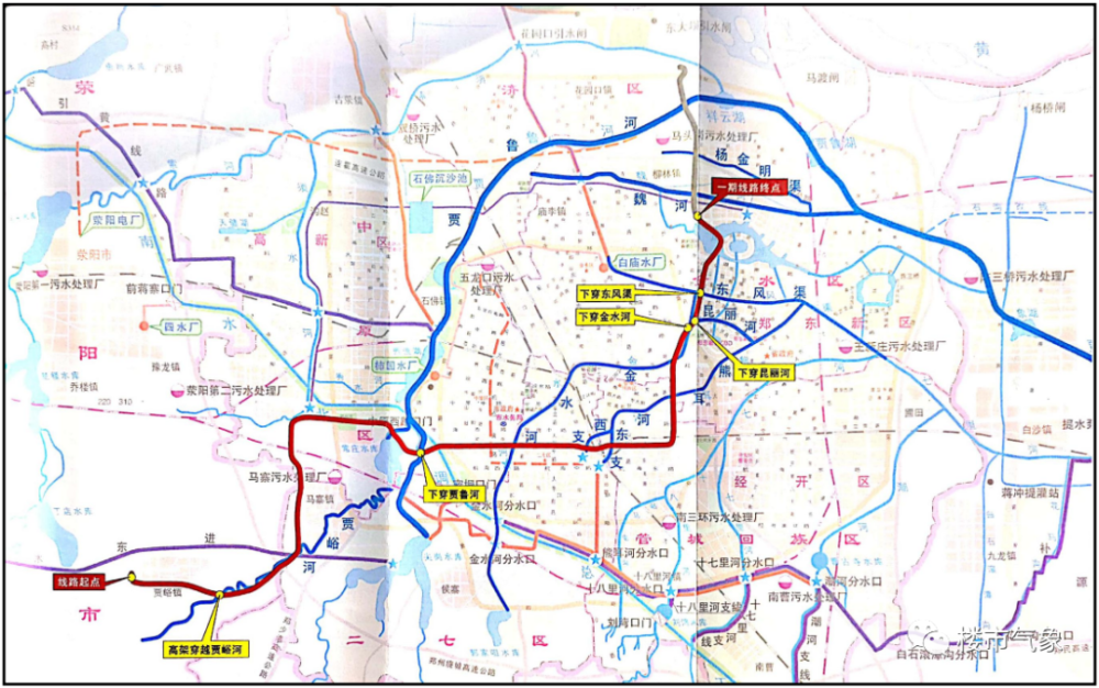 并串联荥阳市贾峪镇,二七区,中原区,管城回族区,郑东新区和金水区,5个