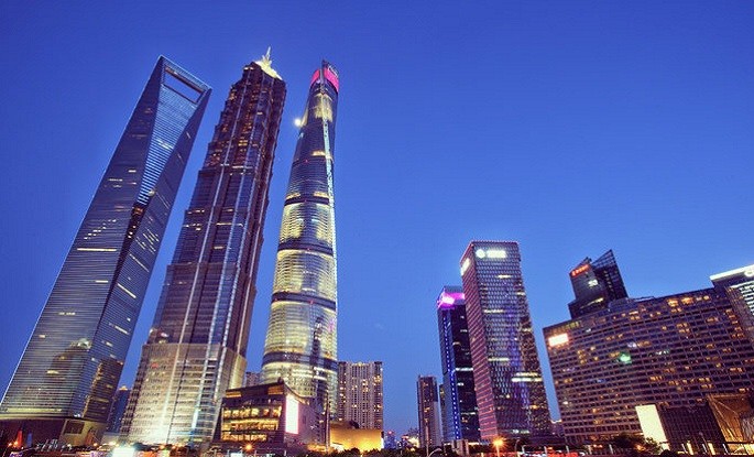 上海,玻璃栈道,夜景,上海金融中心,金茂大厦