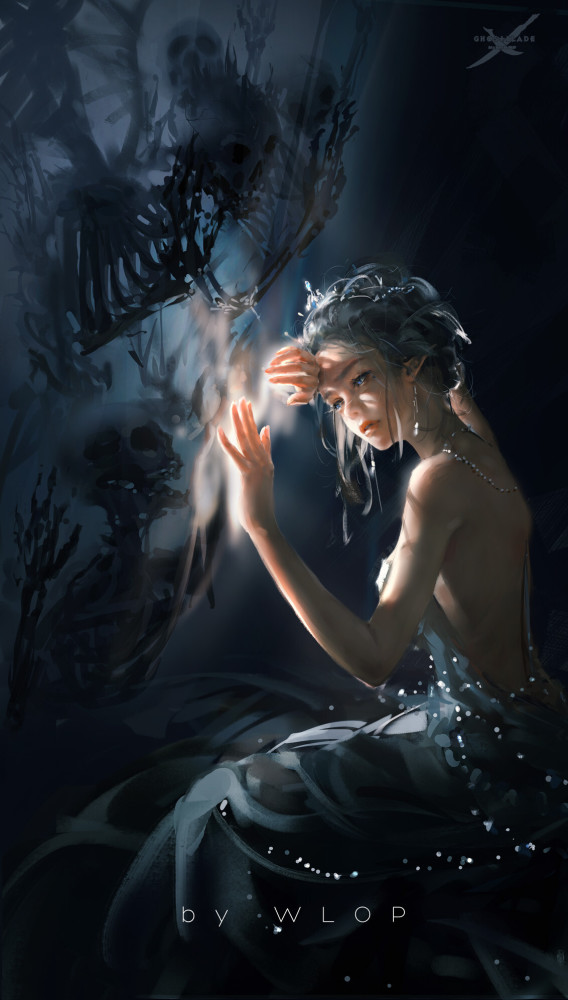 人物绘画,动漫插画,wlop,光影表现,插画欣赏