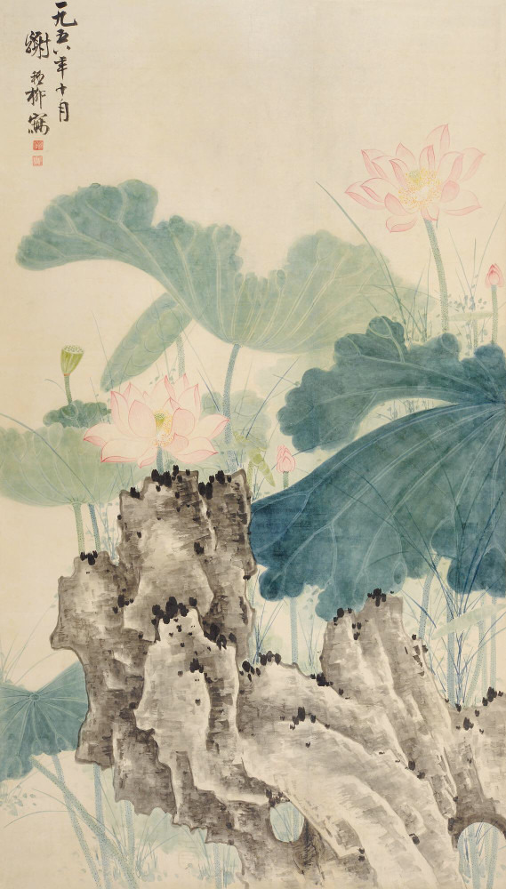 谢稚柳水墨荷花作品欣赏