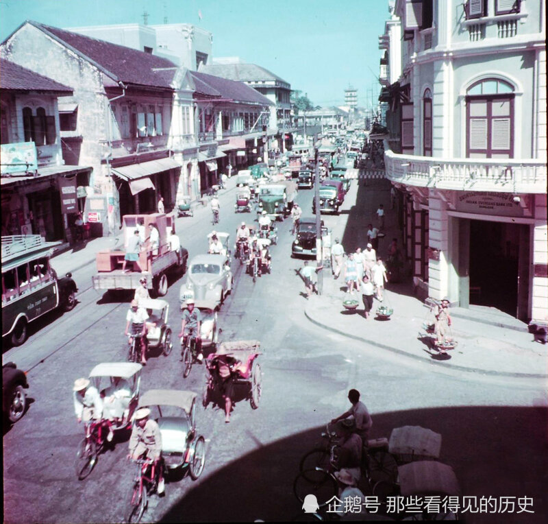 老照片 1951年的泰国首都曼谷 再也看不到的老式有轨电车