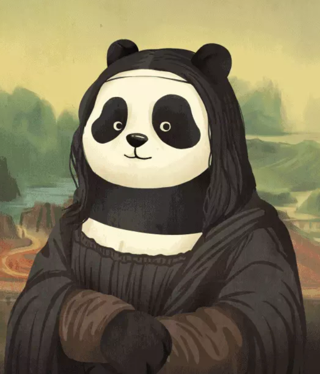 当国宝大熊猫遇到世界名画,无论多么高大上的图,都能变萌!