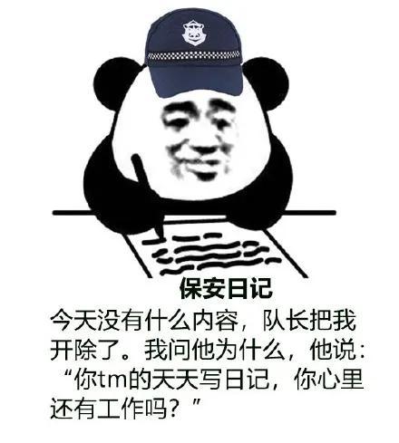 甚至沙雕网友奇才们,已经将保安日记纳入了熊猫头表情包豪华套餐