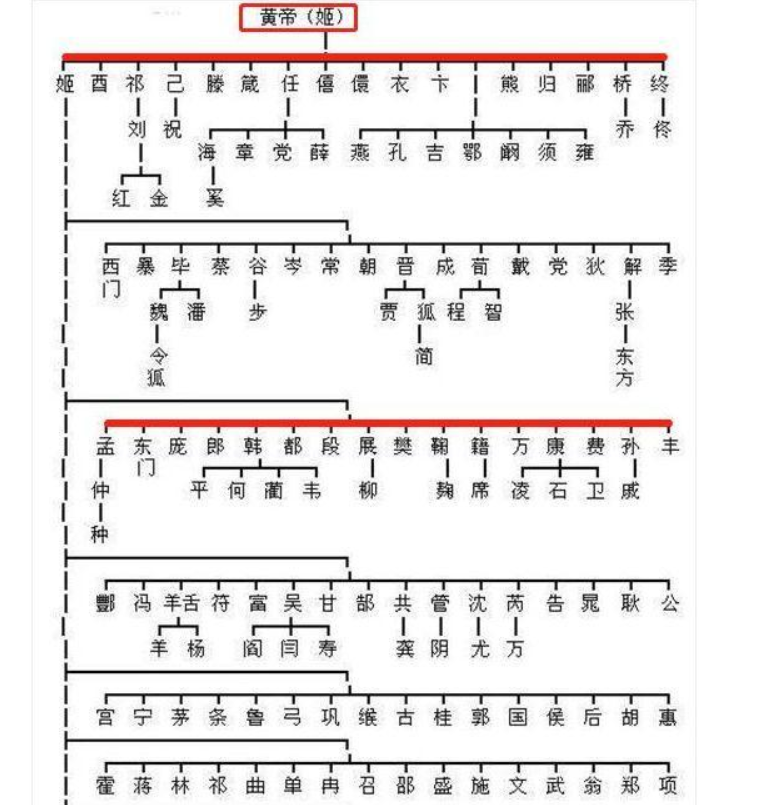 大禹,黄帝,张,王,姜姓