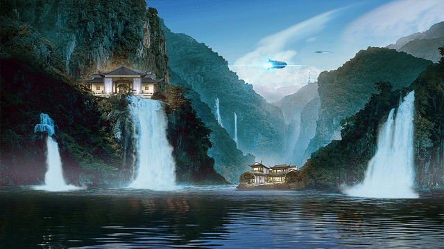 壁纸 风景 旅游 瀑布 山水 桌面 640_360 gif 动态图 动图