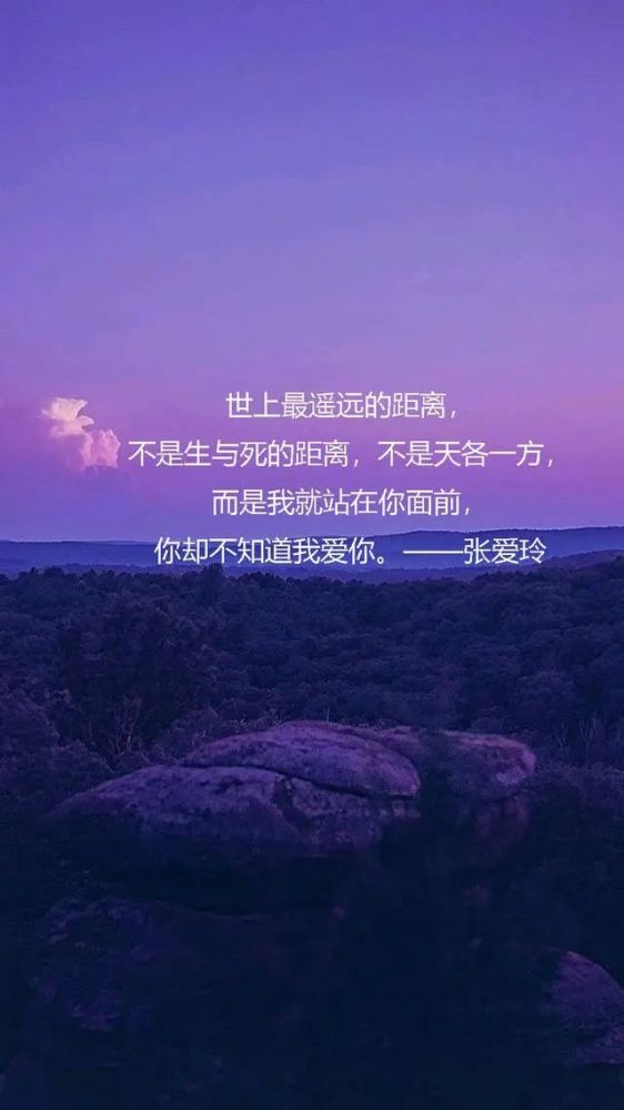 世上最遥远的距离,不是生与死的距离,不是天各一方,而是我就站在你