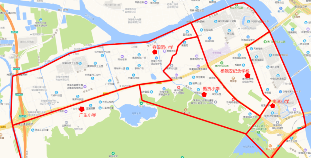 另外,关于金湾区虹晖小学学区划分范围的通告也在昨天出炉.