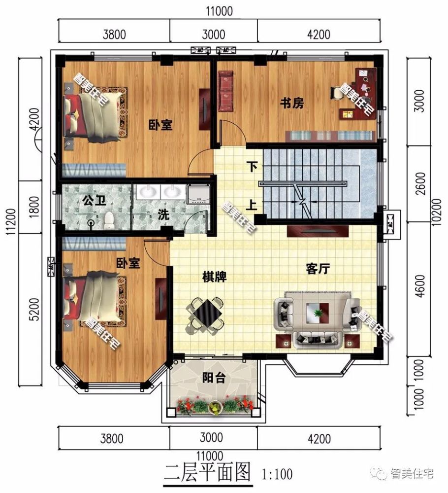 宽11米左右的农村别墅,八角窗,飘窗和落地窗,样样不落