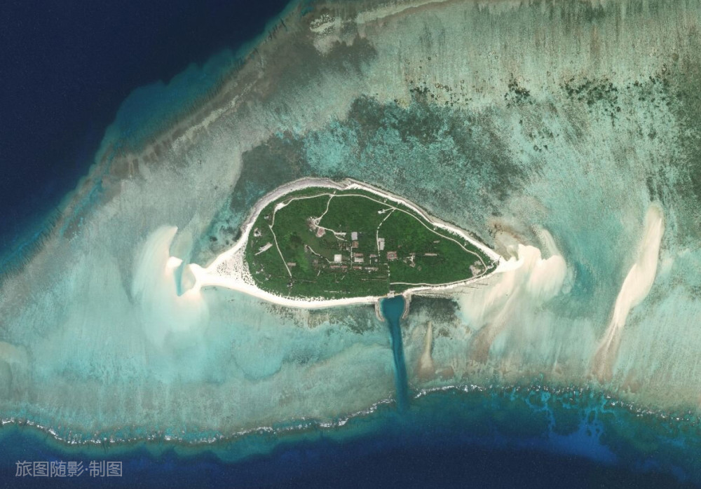 卫星航拍西沙群岛10大岛屿,最大永兴岛2k㎡多,最小不足0.3k