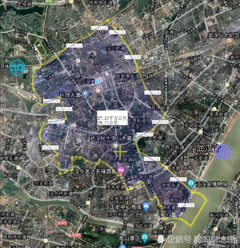 湖北武汉市13个区,建成区面积排名,最大区内有中国的重点大学城