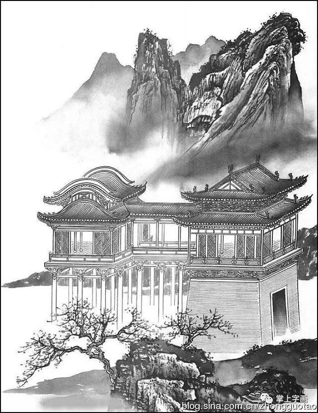 白描山水图赏析