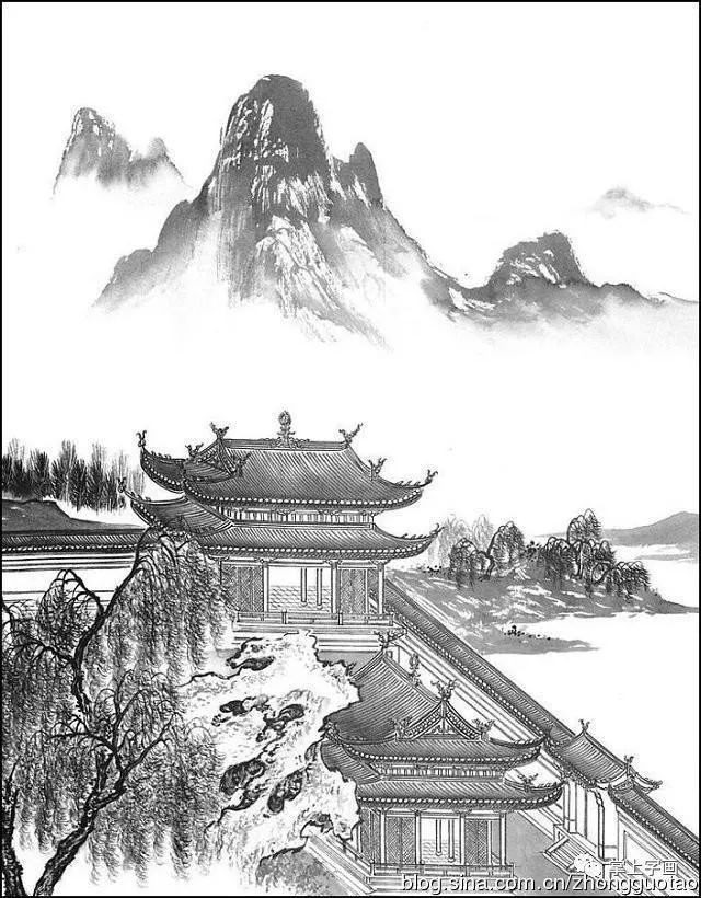 白描山水图赏析