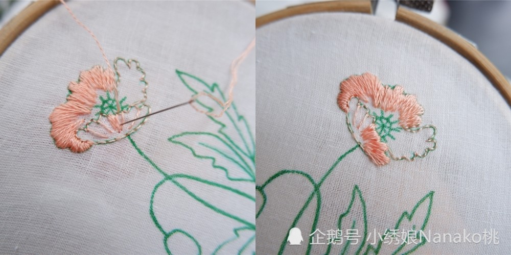 罂粟花朵小刺绣制作教程,绚烂华美之花,却是一把双刃之剑