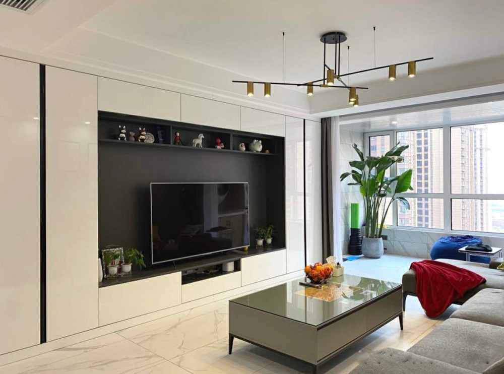 109平新房装修现代简约风格,真心漂亮,电视墙特别实用