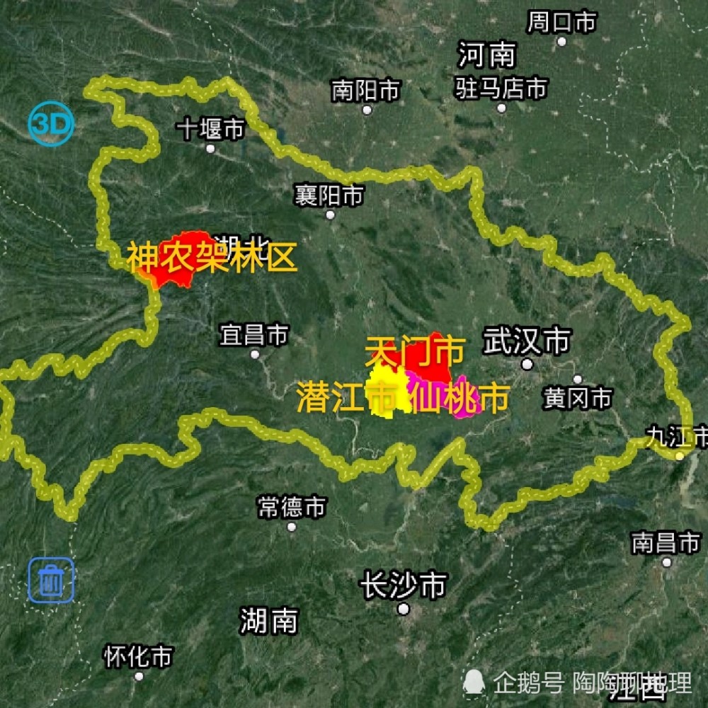 湖北省,城区面积排名,天门市,仙桃市,潜江市