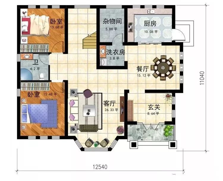 建两层的别墅?这8款户型,庄重大气,能建一栋能吹一辈子