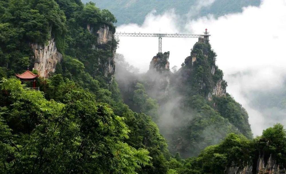 湖北,黄陂木兰天池,清江方山风景区,景区,柃蜜小镇,玻璃桥