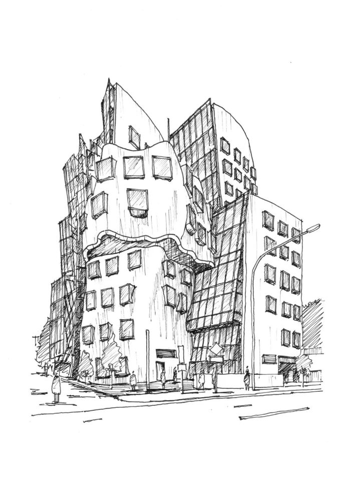 他画了11张建筑钢笔画,带你走进建筑手绘