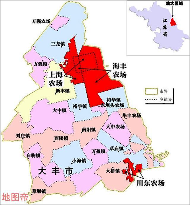 上海不止地图上那么大,在江苏盐城还有块地,是徐汇区5