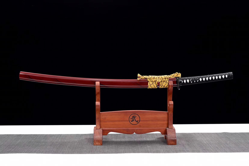 武士刀-武道,百炼折叠花纹钢 刃口磨白