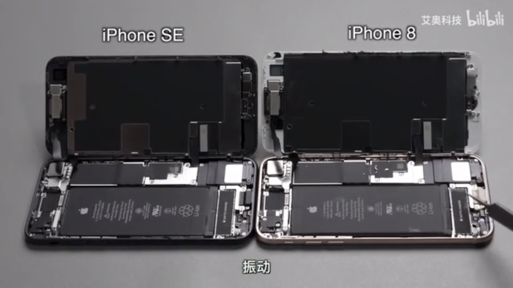 苹果iphonese拆机:电池,屏幕等大部分元件与苹果
